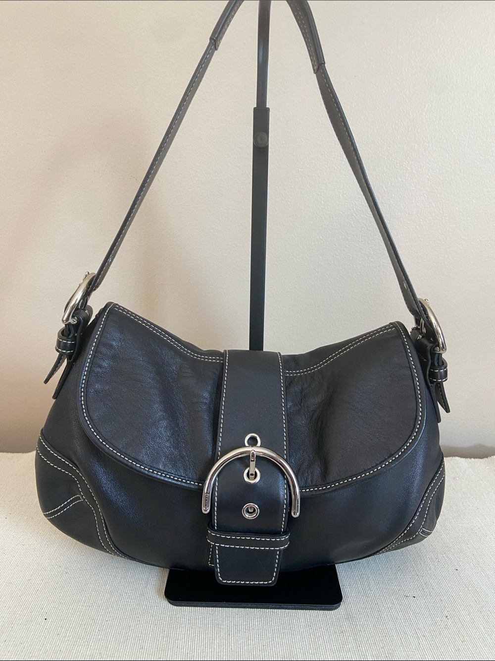 Coach Soho Large Buckle Flap Shoulder Bag Black Leather Style 6248 - Picture 2 of 16